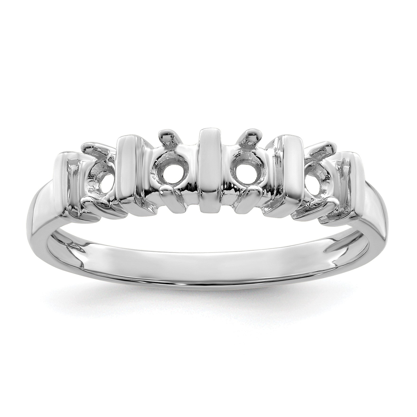 Sterling Silver Rhodium-plated Family Jewelry Mounting