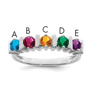 Sterling Silver Rhodium-plated Family Jewelry Mounting