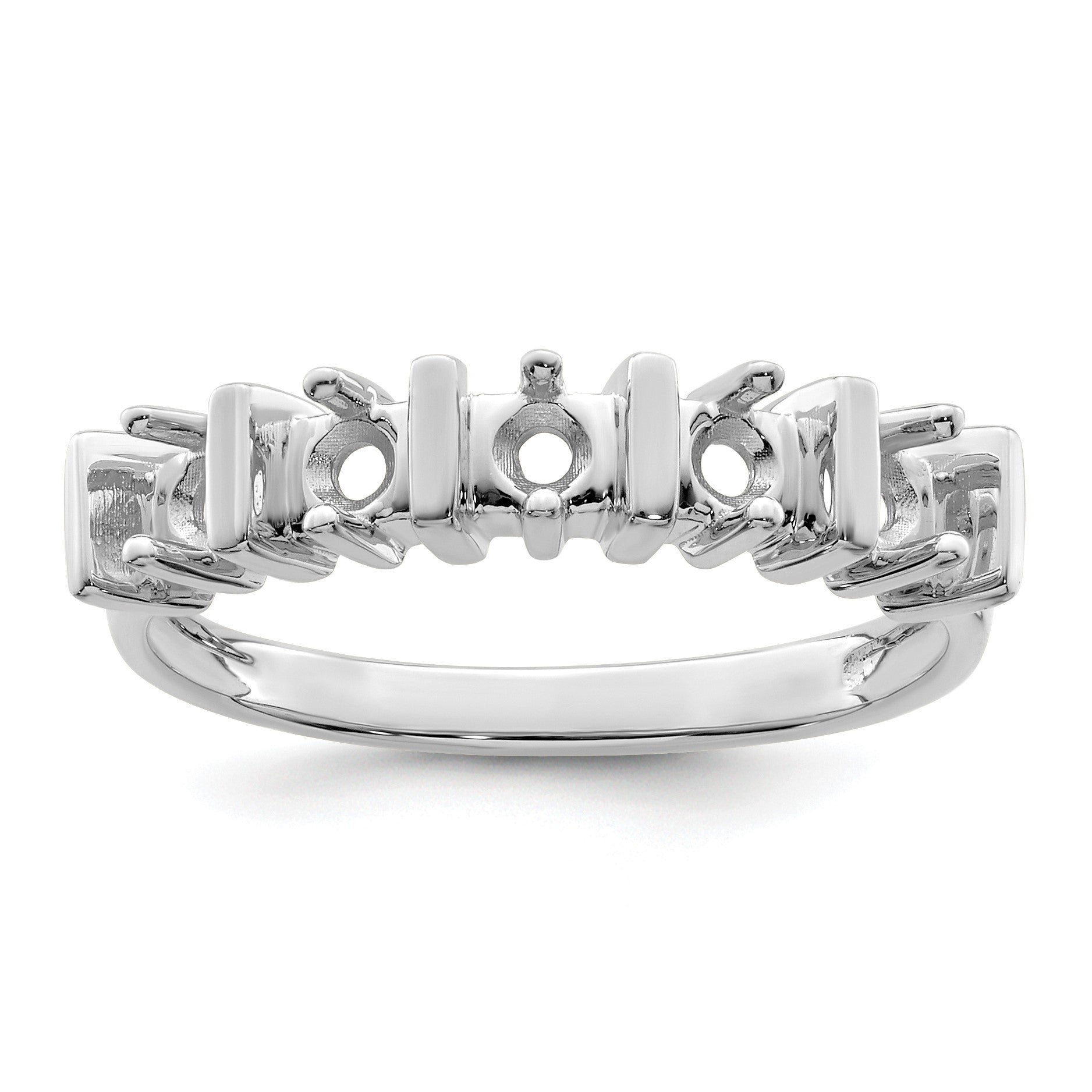 Sterling Silver Rhodium-plated Family Jewelry Mounting