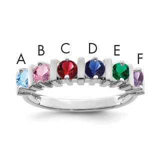 Sterling Silver Rhodium-plated Family Jewelry Mounting