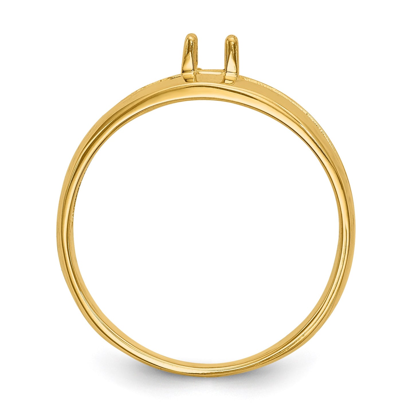 14k Polished 1-Stone Mothers Ring Mounting