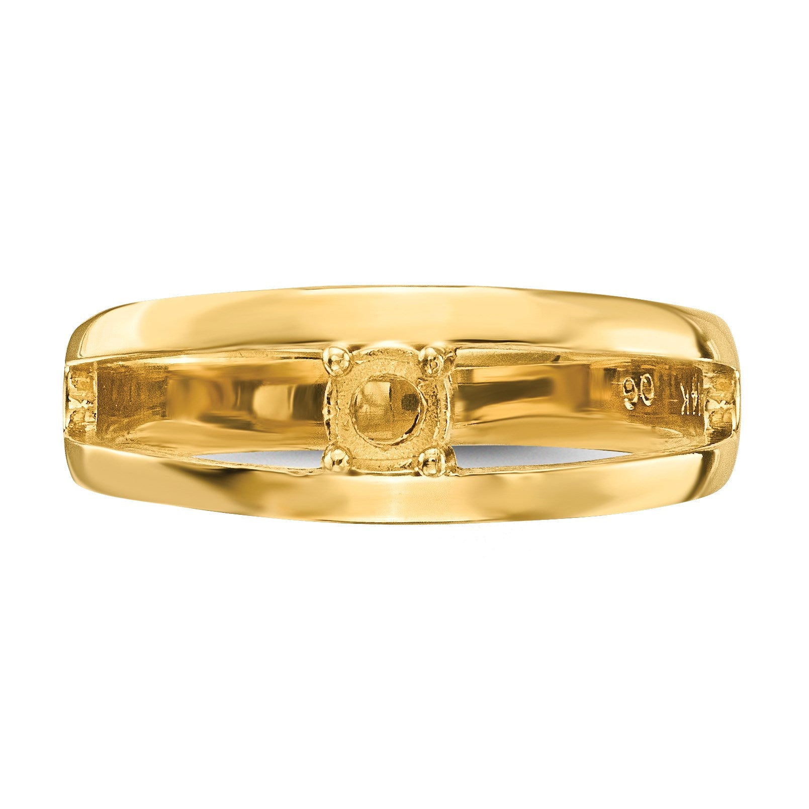 14k Polished 1-Stone Mothers Ring Mounting