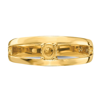 14k Polished 1-Stone Mothers Ring Mounting