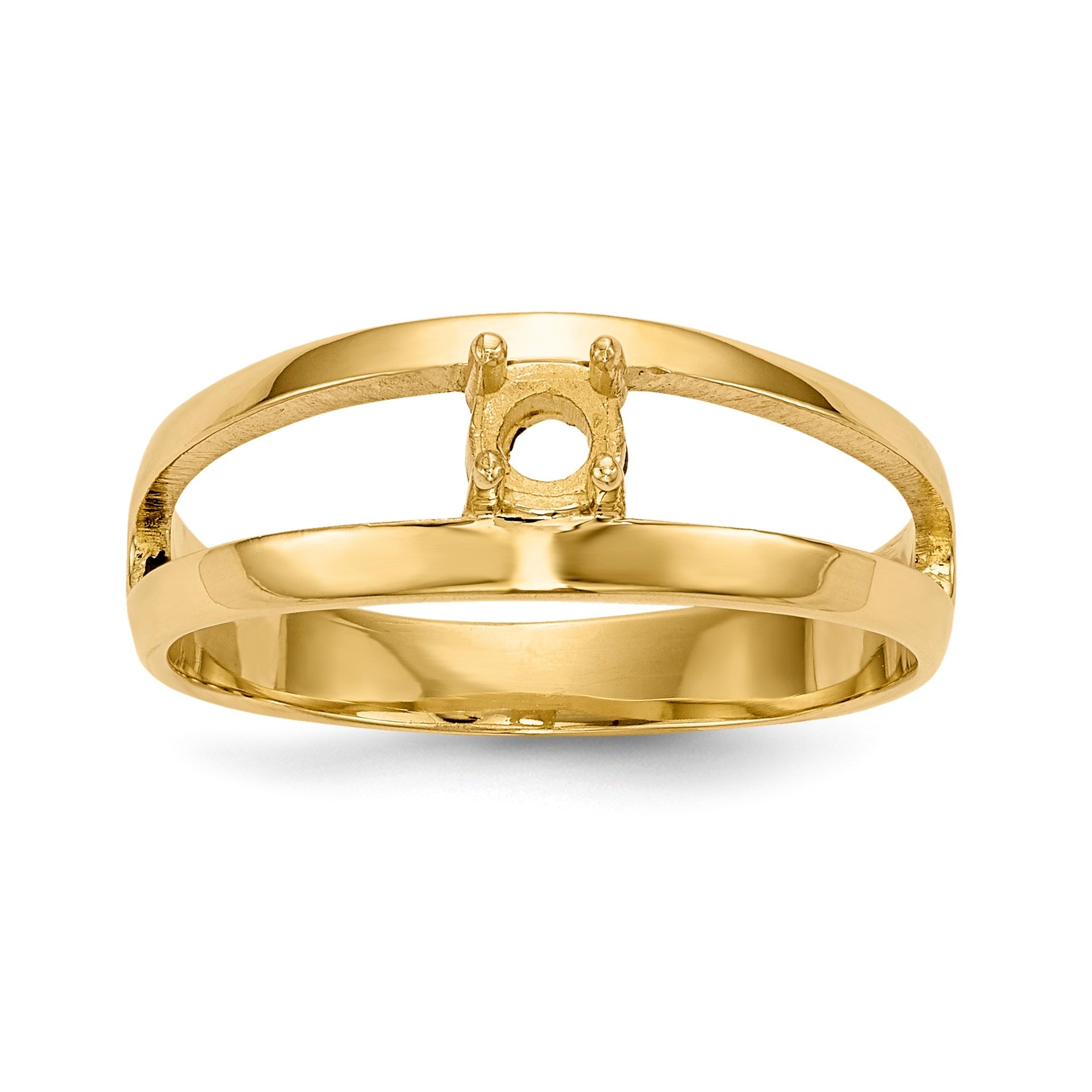 14k Polished 1-Stone Mothers Ring Mounting