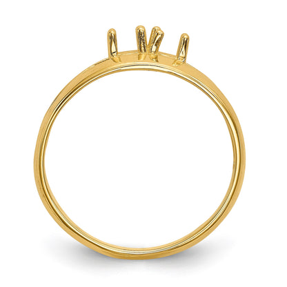 14k Polished 2-Stone Mothers Ring Mounting
