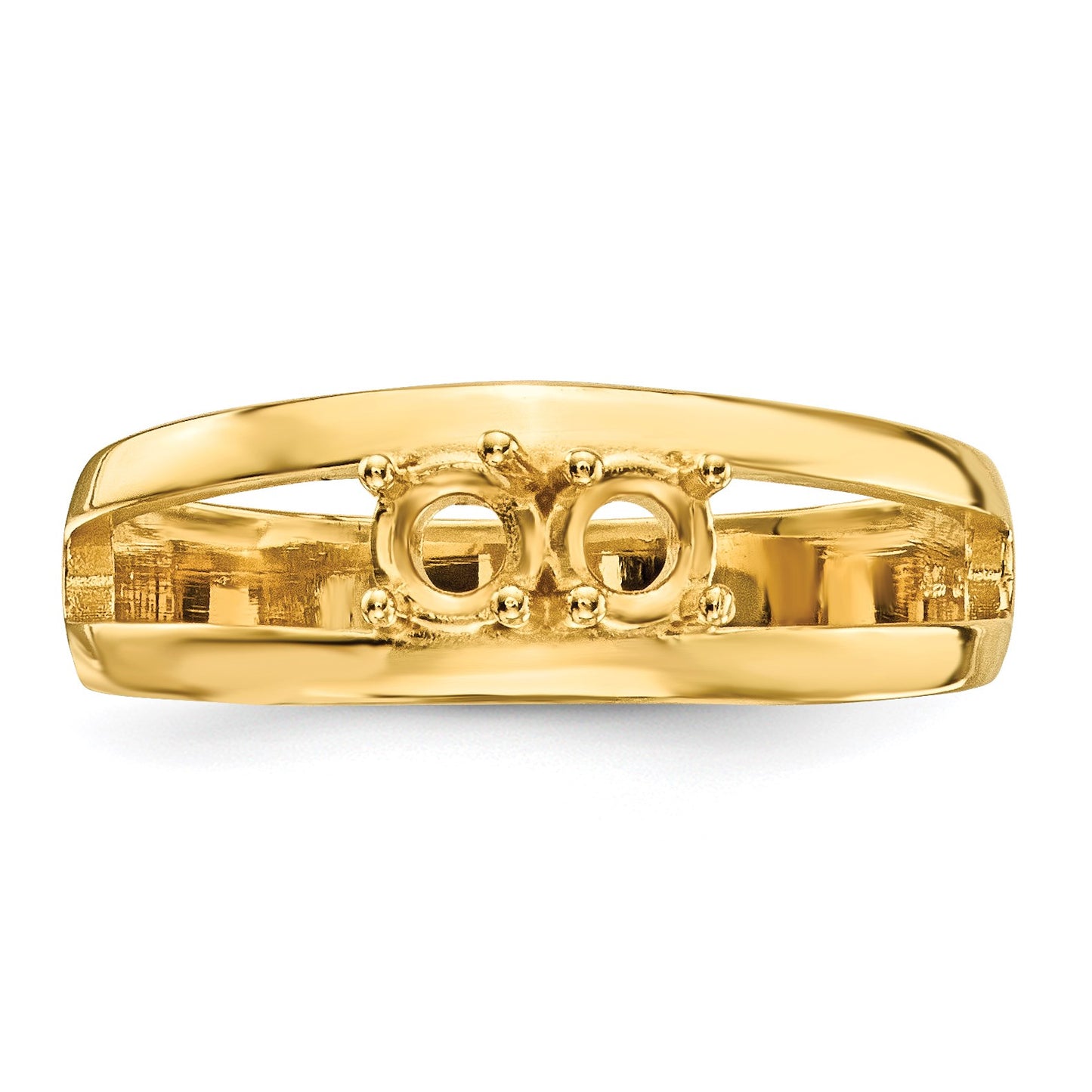 14k Polished 2-Stone Mothers Ring Mounting