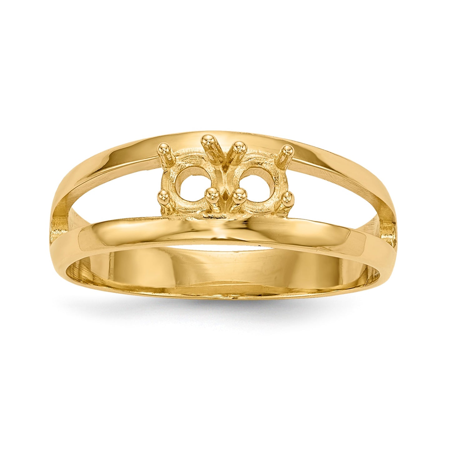 14k Polished 2-Stone Mothers Ring Mounting
