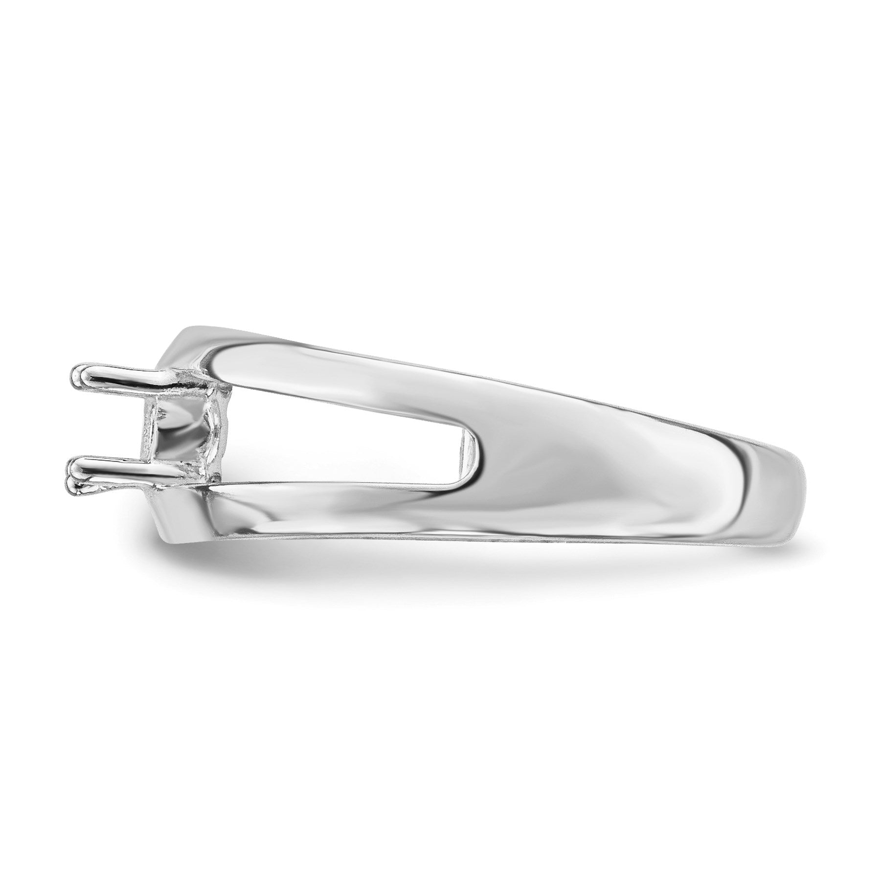 14k White Gold Polished 2-Stone Mothers Ring Mounting