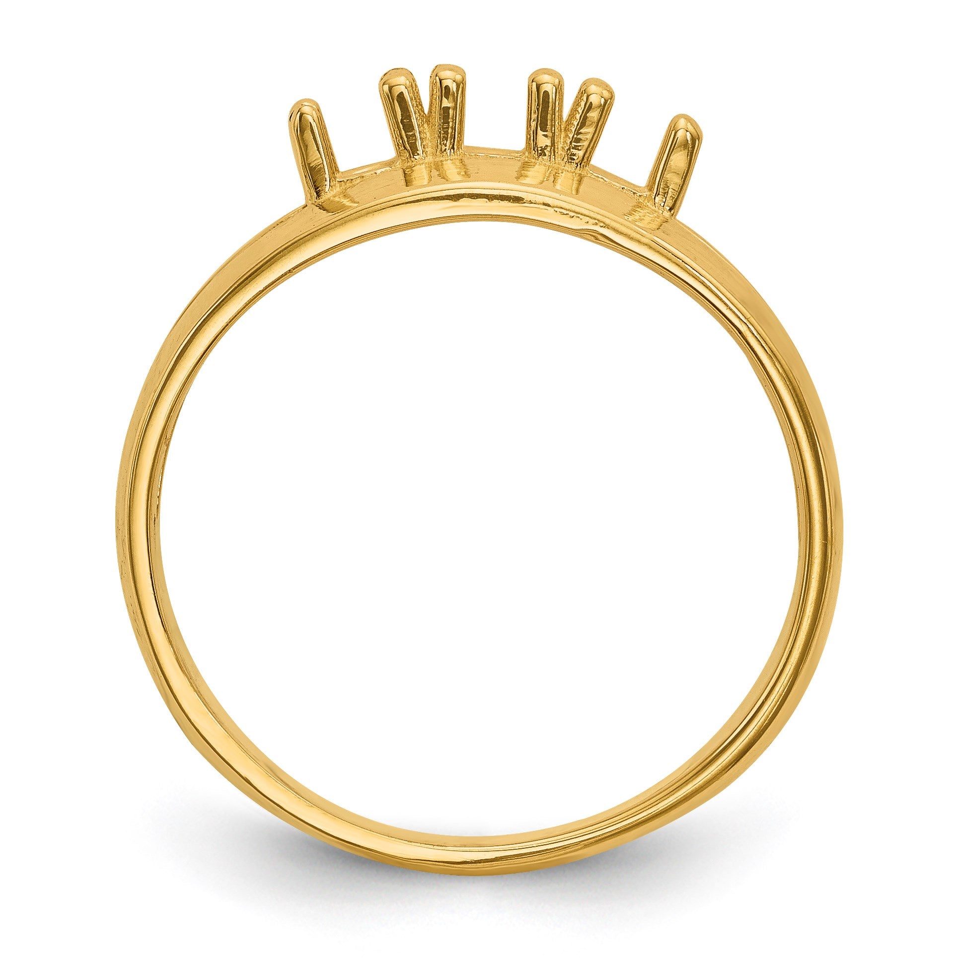 14k Polished 3-Stone Mothers Ring Mounting