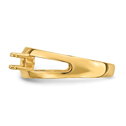 14k Polished 3-Stone Mothers Ring Mounting