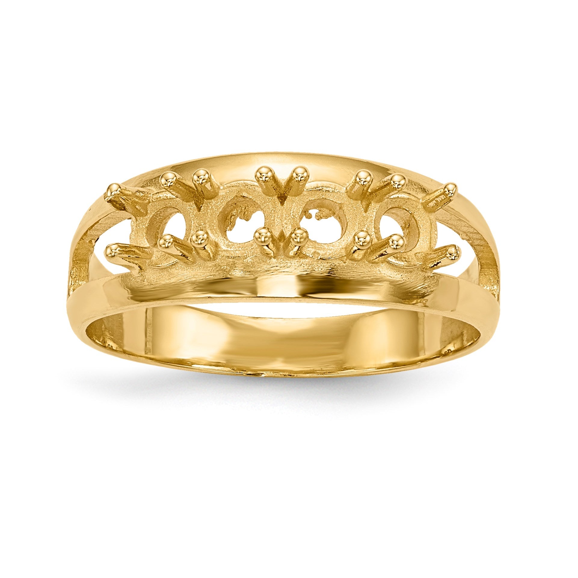 14k Polished 4-Stone Mothers Ring Mounting