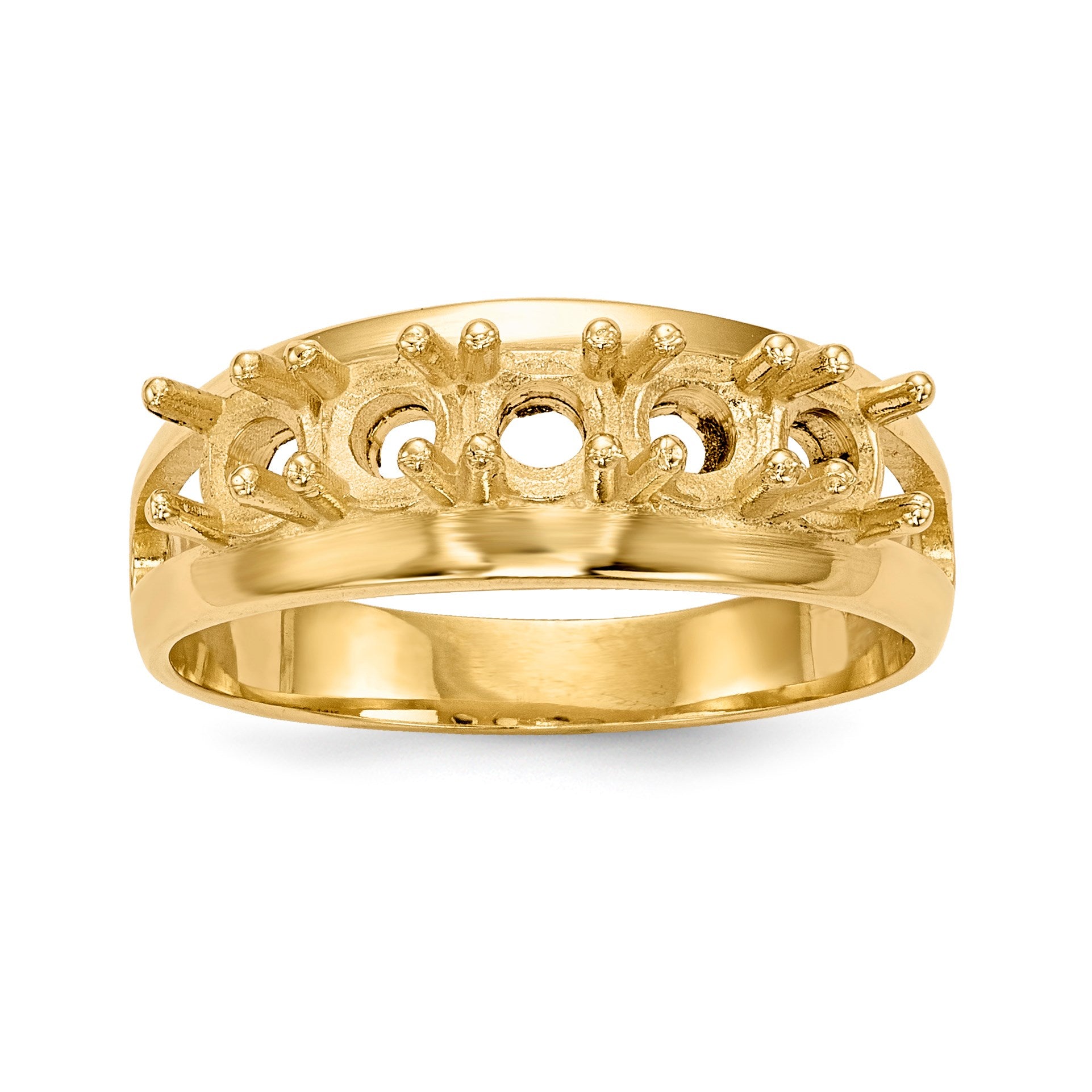 14k Polished 5-Stone Mothers Ring Mounting