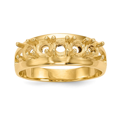 14k Polished 5-Stone Mothers Ring Mounting