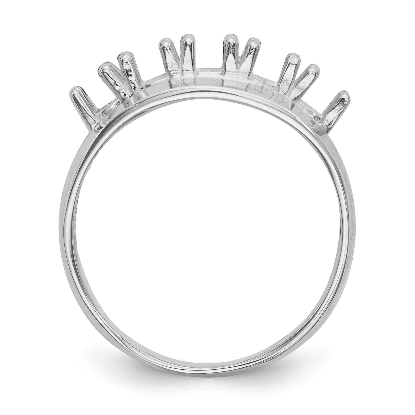 14k White Gold Polished 5-Stone Mothers Ring Mounting