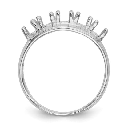 14k White Gold Polished 5-Stone Mothers Ring Mounting