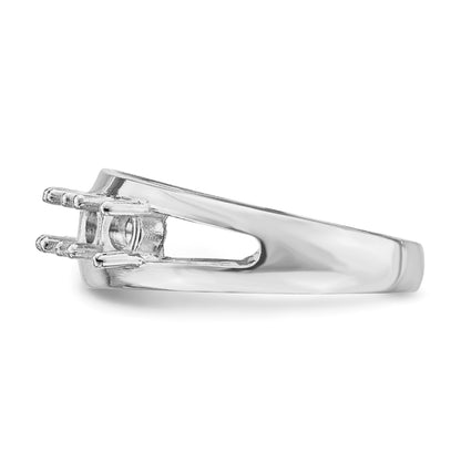 14k White Gold Polished 5-Stone Mothers Ring Mounting