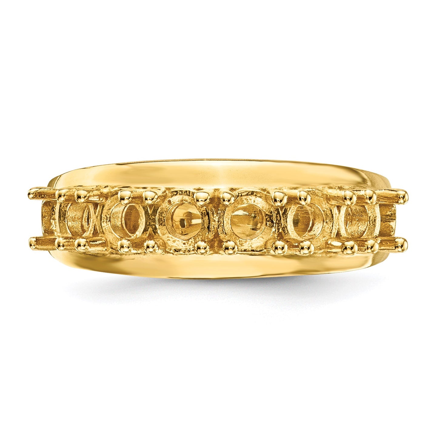 14k Polished 6-Stone Mothers Ring Mounting