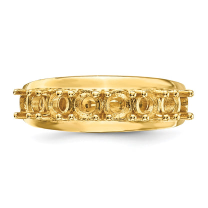 14k Polished 6-Stone Mothers Ring Mounting