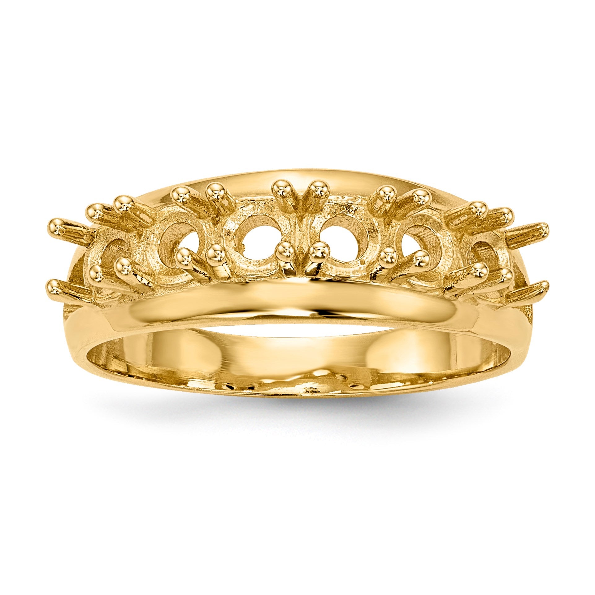 14k Polished 6-Stone Mothers Ring Mounting