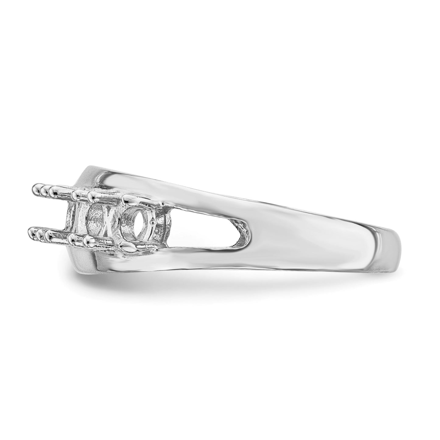 14k White Gold Polished 6-Stone Mothers Ring Mounting