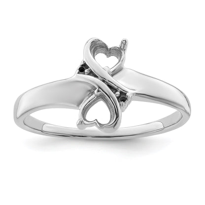 Sterling Silver Rhodium-plated Family Jewelry Mounting