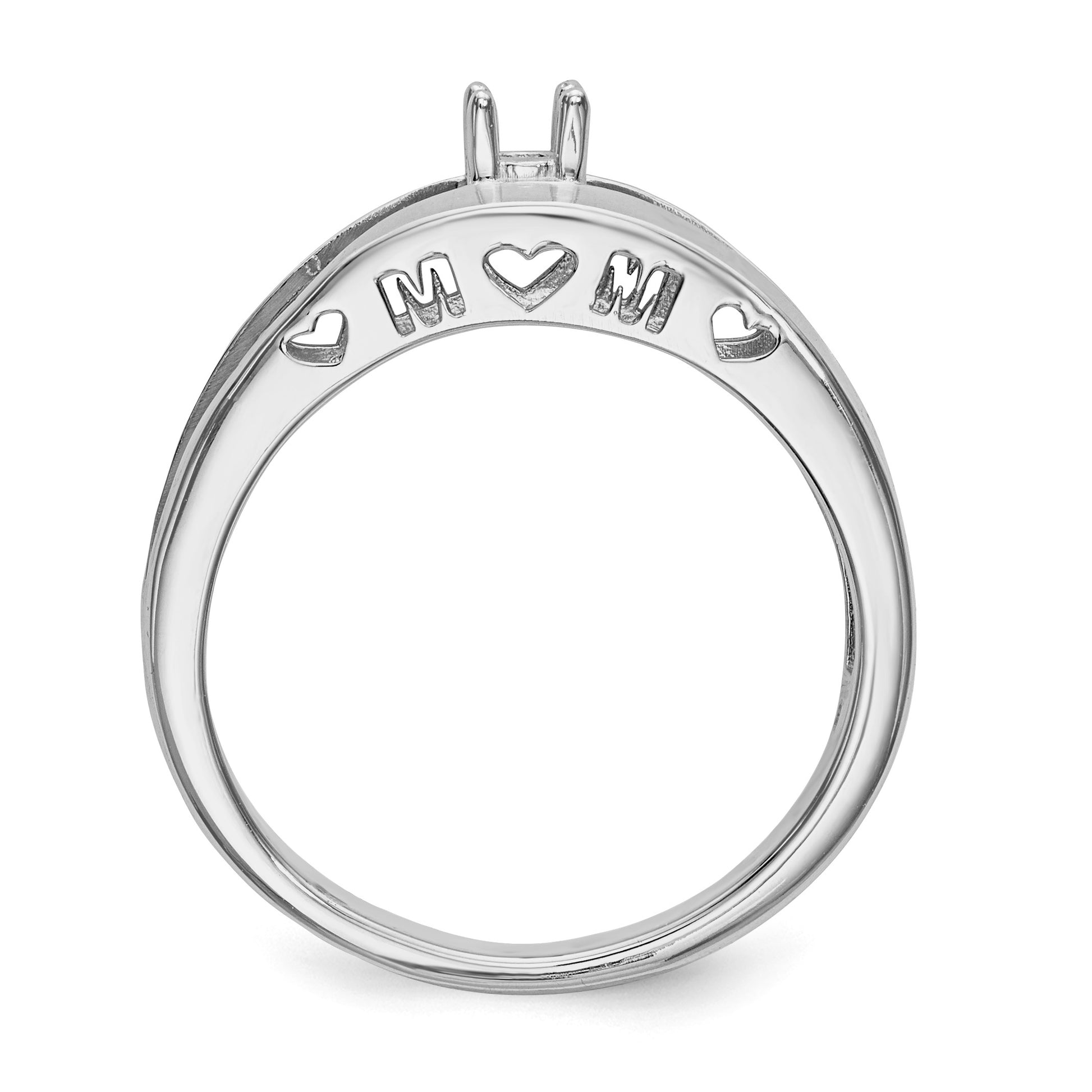 14k White Gold Family Jewelry Ring Mounting