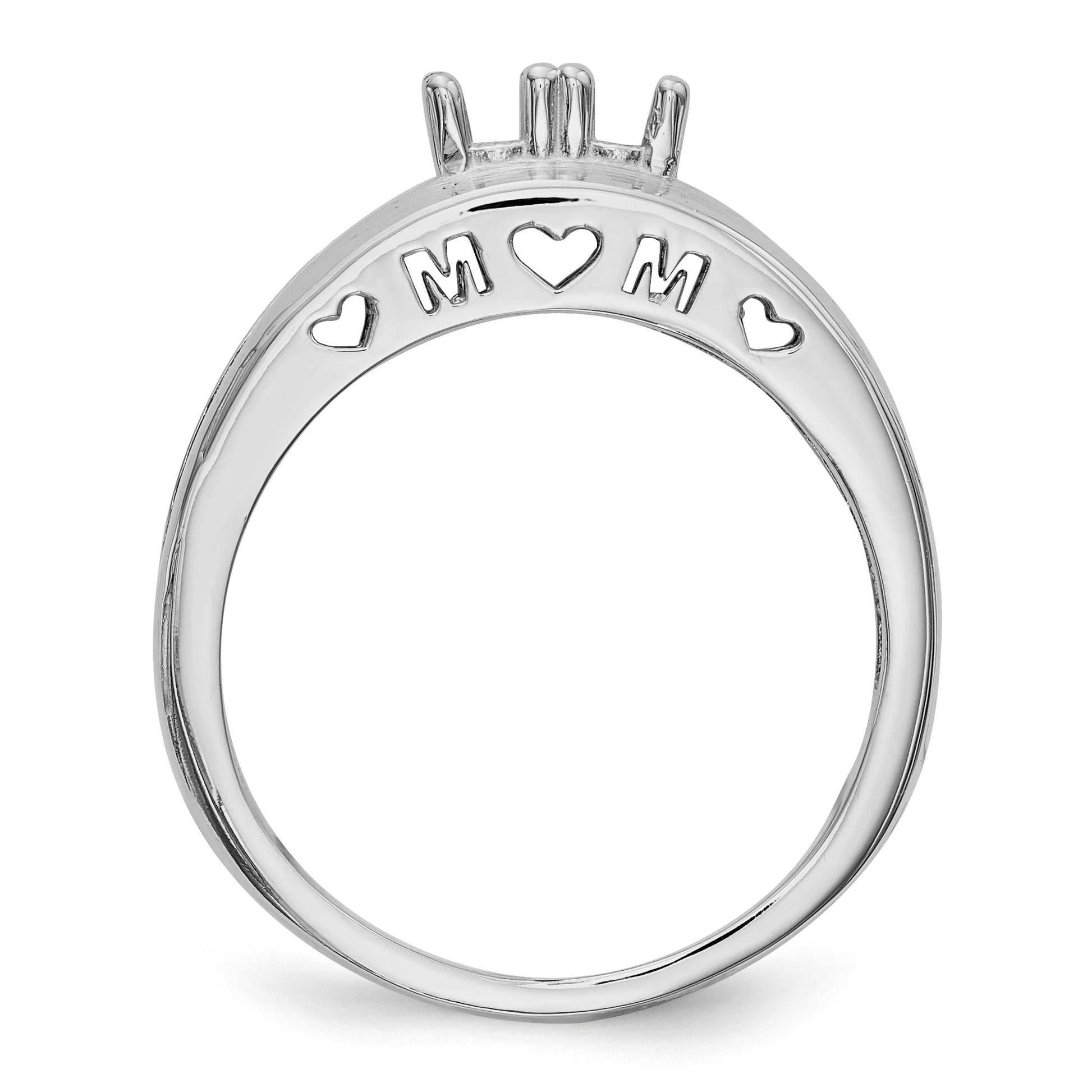 14k White Gold Family Jewelry Ring Mounting