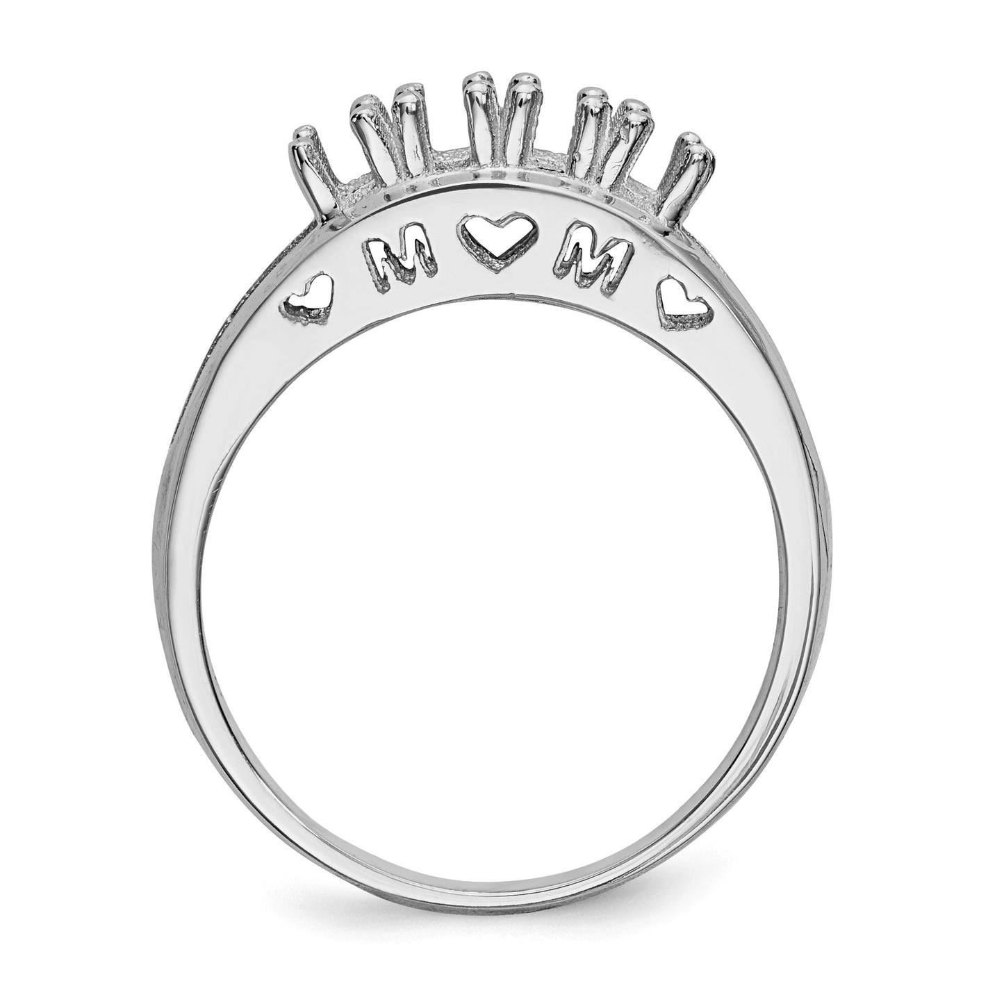 14k White Gold Family Jewelry Ring Mounting