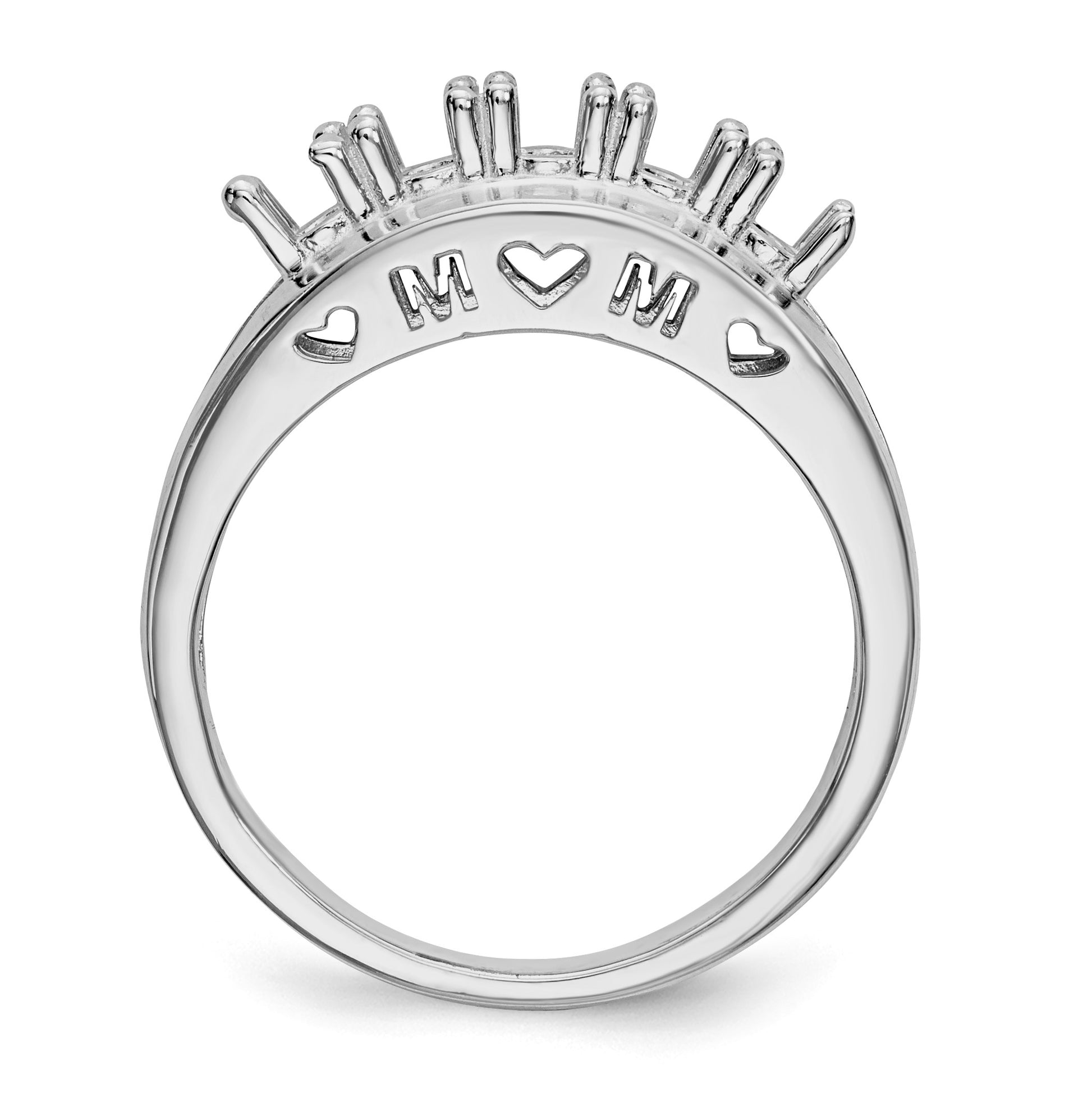14k White Gold Family Jewelry Ring Mounting