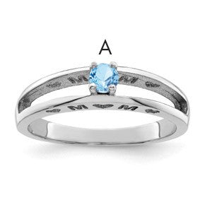 Sterling Silver Rhodium-plated Family Jewelry Mounting