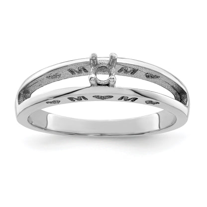 Sterling Silver Rhodium-plated Family Jewelry Mounting