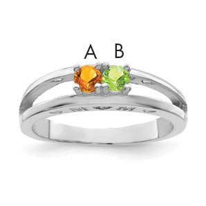 Sterling Silver Rhodium-plated Family Jewelry Mounting