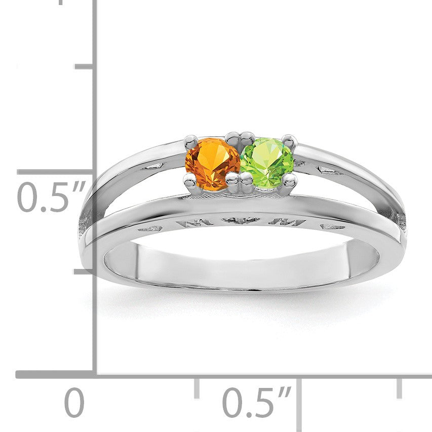Sterling Silver Rhodium-plated Family Jewelry Mounting