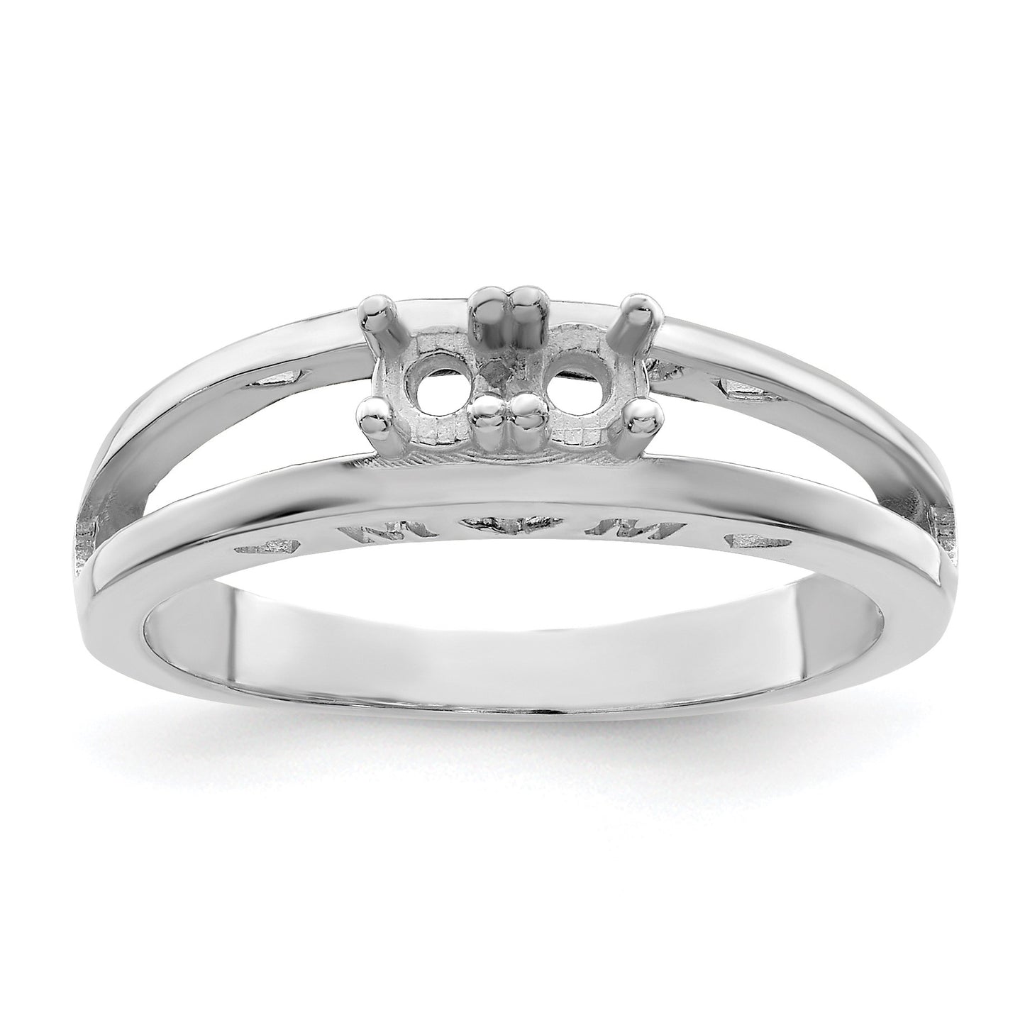 Sterling Silver Rhodium-plated Family Jewelry Mounting