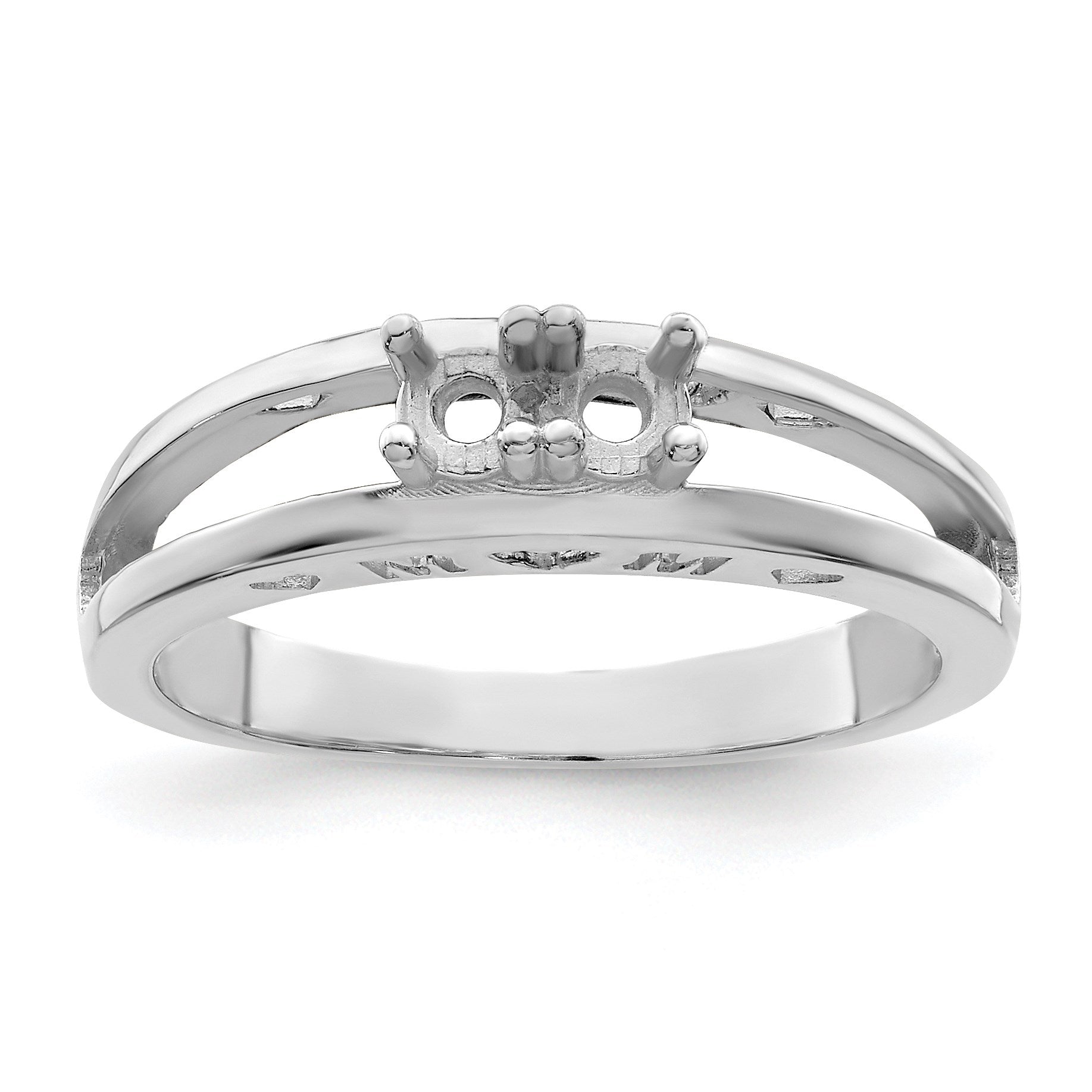 Sterling Silver Rhodium-plated Family Jewelry Mounting