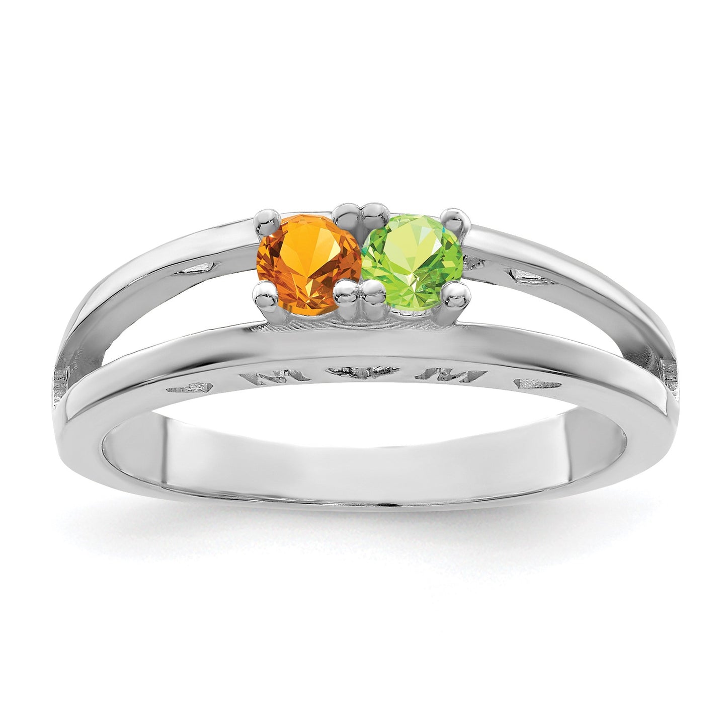Sterling Silver Rhodium-plated Family Jewelry Mounting