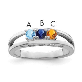 Sterling Silver Rhodium-plated Family Jewelry Mounting