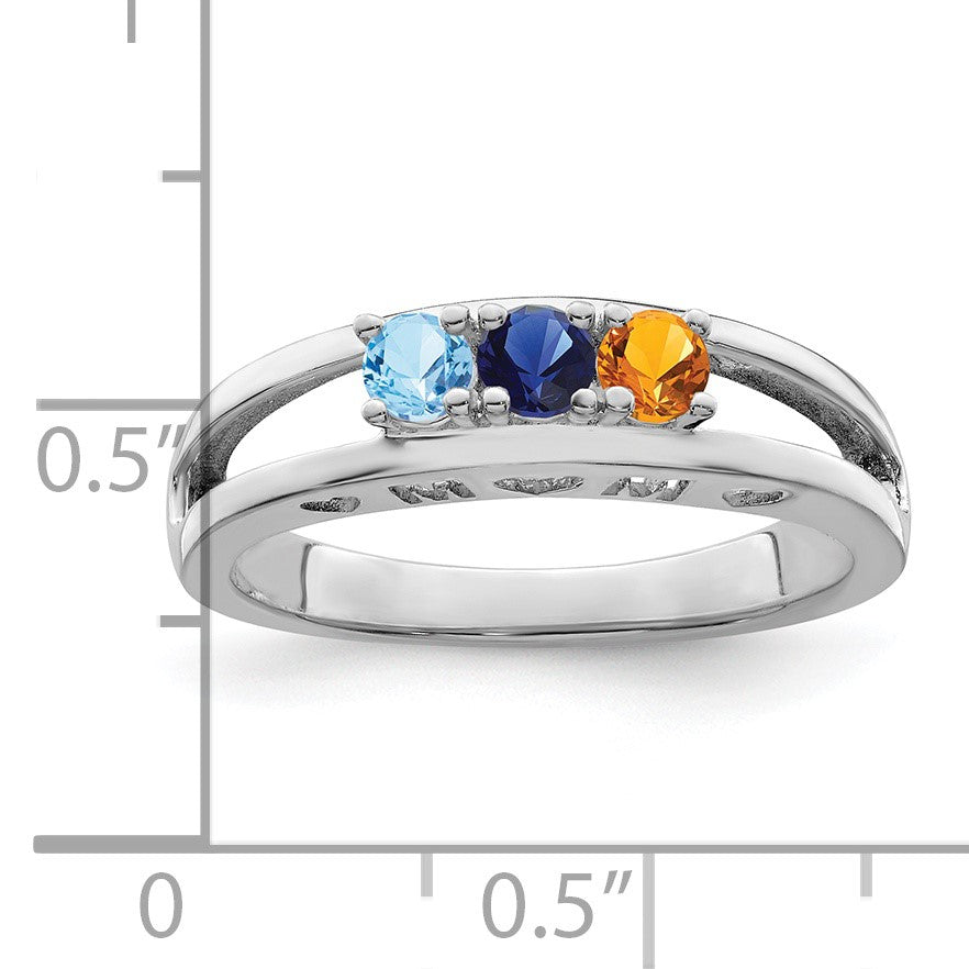 Sterling Silver Rhodium-plated Family Jewelry Mounting