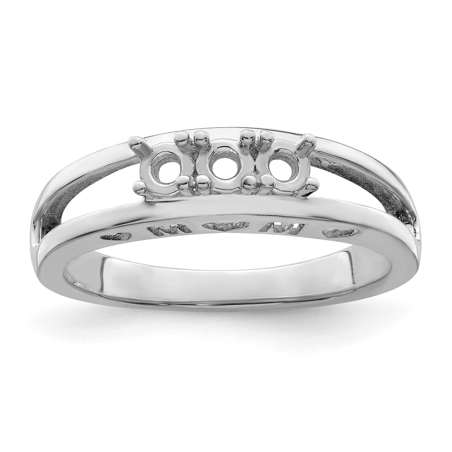 Sterling Silver Rhodium-plated Family Jewelry Mounting