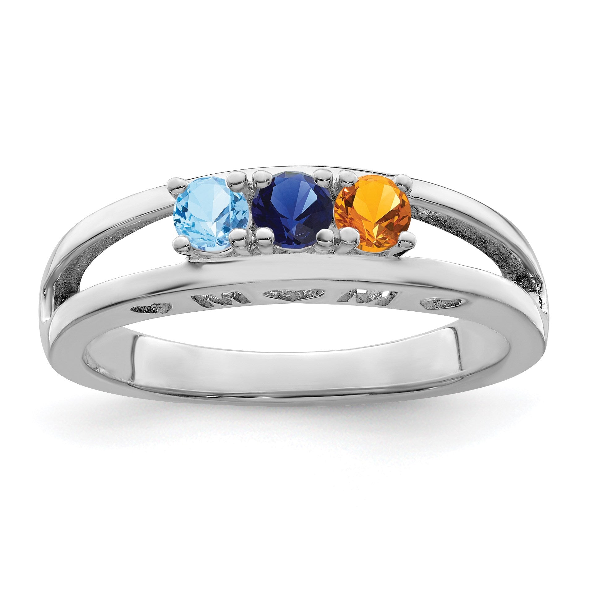 Sterling Silver Rhodium-plated Family Jewelry Mounting