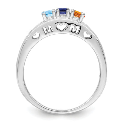 Sterling Silver Rhodium-plated Family Jewelry Mounting