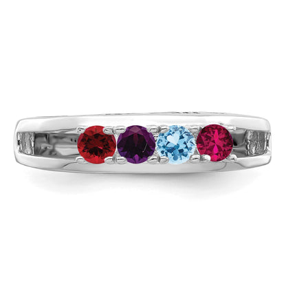 Sterling Silver Rhodium-plated Family Jewelry Mounting