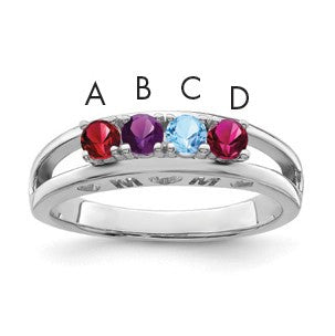 Sterling Silver Rhodium-plated Family Jewelry Mounting
