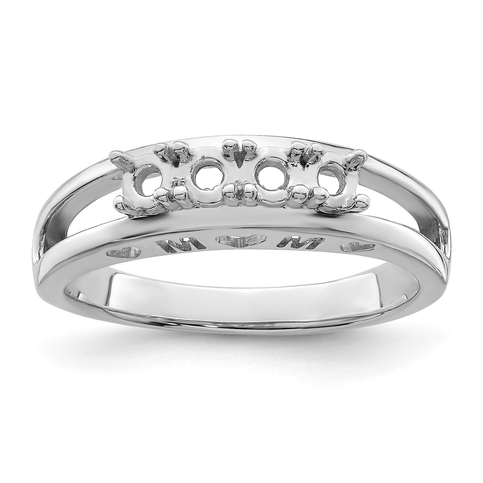 Sterling Silver Rhodium-plated Family Jewelry Mounting