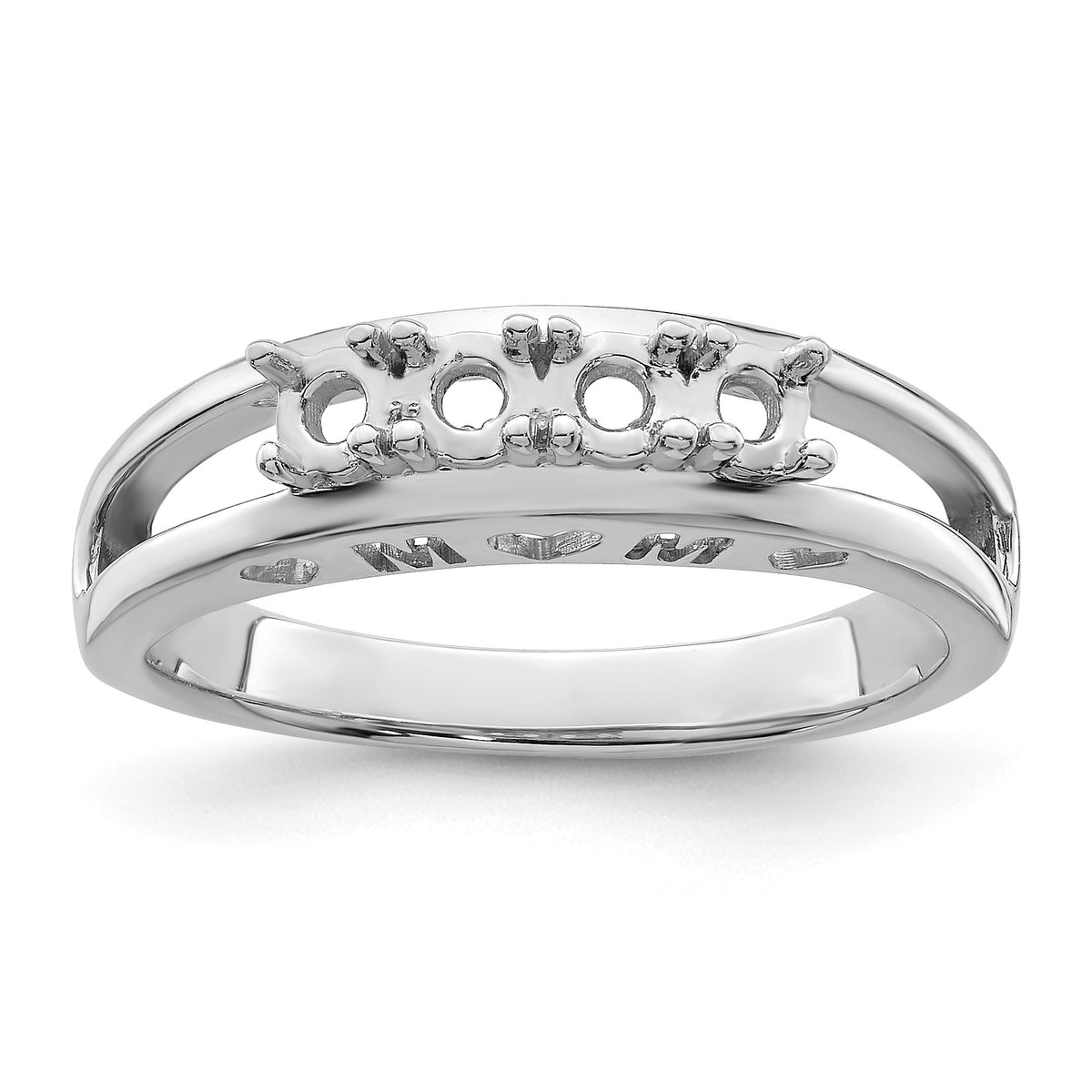 Sterling Silver Rhodium-plated Family Jewelry Mounting