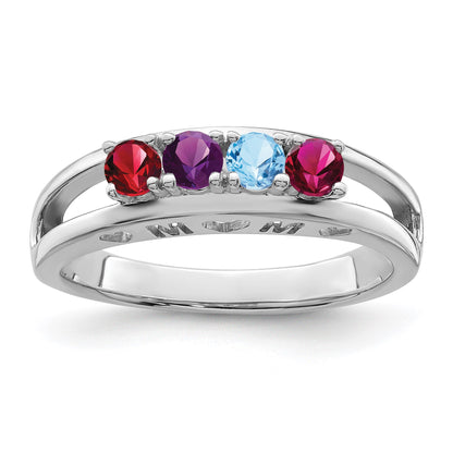 Sterling Silver Rhodium-plated Family Jewelry Mounting