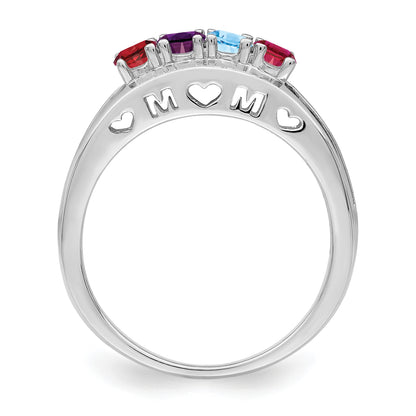 Sterling Silver Rhodium-plated Family Jewelry Mounting
