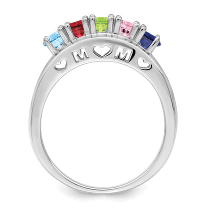 Sterling Silver Rhodium-plated Family Jewelry Mounting
