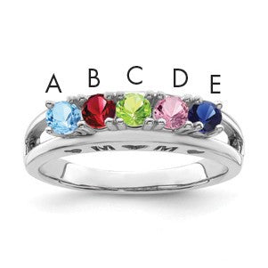 Sterling Silver Rhodium-plated Family Jewelry Mounting