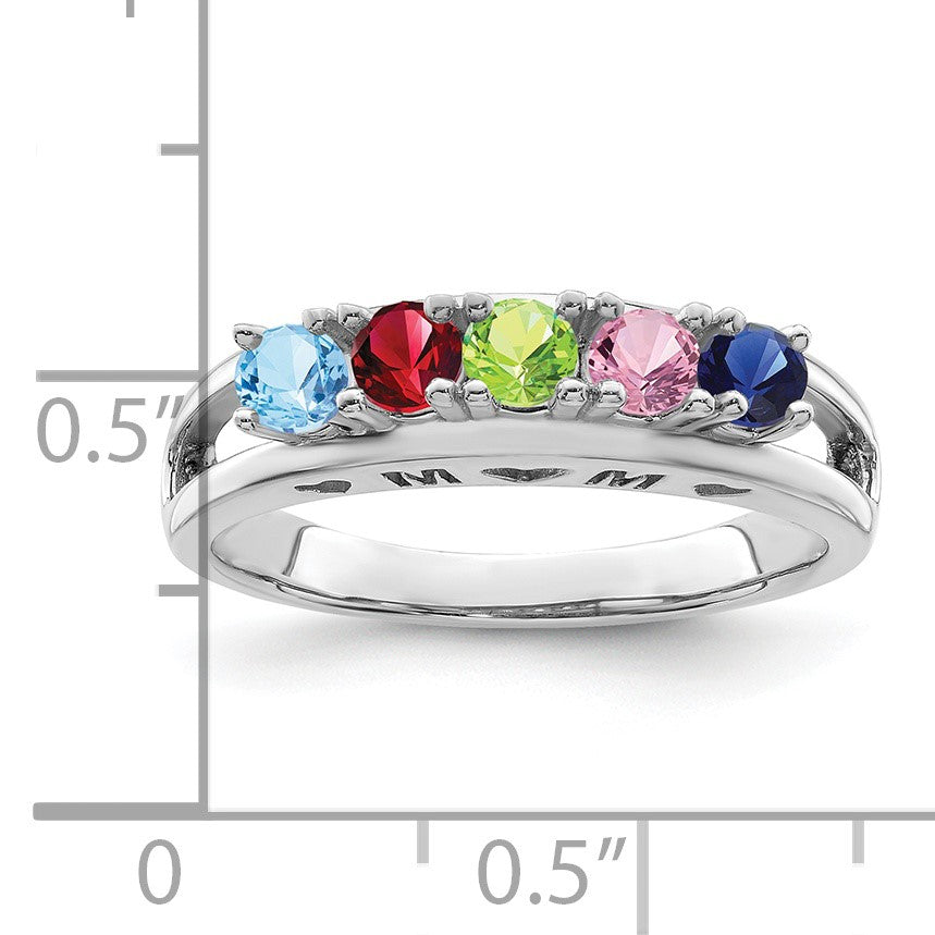 Sterling Silver Rhodium-plated Family Jewelry Mounting